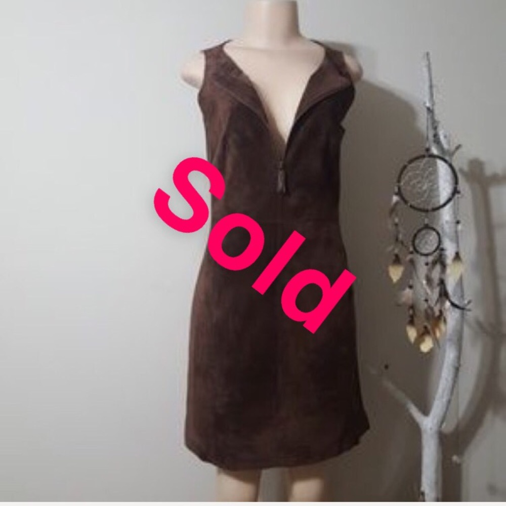 Gorgeous brown leather dress